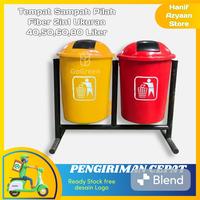 Gambar Tempat Sampah Fiber 2in1 Bulat Tong Sampah non organik Dan Organik - 50 Liter dari DANDANGINDO undefined 1 Tokopedia