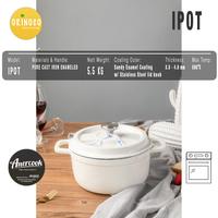 Gambar Panci Amercook 24cm ipot Heavy Duty Cast Iron High Quality Casserole - Putih dari Maxhomeliving_NEW undefined 2 Tokopedia