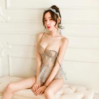 Gambar Baju Dinas Istri Sexy Erotis Transparan Pengantin Renda Baju Tidur - GRAY dari MasjooShop undefined 3 Tokopedia