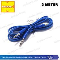 Gambar Kabel Jack Mini Stereo 3,5 mm to 2 Jack Akai Mono 6,5 mm Kitani 3Meter dari Corona Tehnik undefined 2 Tokopedia
