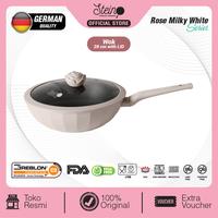 Gambar Steincookware Glamour Rose Series Wok Pan 28cm Anti Lengket German - Milky White dari Trinity Kitchen undefined 3 Tokopedia