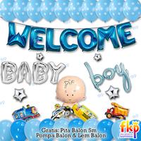 Gambar Paket Dekorasi Welcome Baby Boy Girl/ Paket Balon Dekorasi Baby Shower - Welcome Boy dari FKP Store undefined 1 Tokopedia