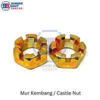Gambar M8 x 1.25 Mur Kembang Kunci 12 - Castle Nut - Benteng - Mahkota dari Sumber Baut Sunter undefined 1 Tokopedia