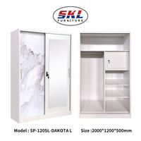 Gambar lemari pakaian besi sliding 2 pintu 120cm tinggi 200cm - GALAXY L dari Bojong Furniture Dasana undefined 5 Tokopedia