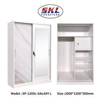 Gambar lemari pakaian besi sliding 2 pintu 120cm tinggi 200cm - GALAXY L dari Bojong Furniture Dasana undefined 2 Tokopedia