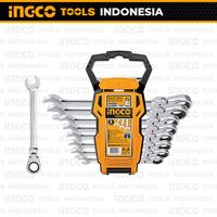 Gambar 8-Pcs Ratchet Spanner Set INGCO HKSPAR1083 Kunci Ring Pas Kepala Tekuk dari INGCO Tools by GUNKA undefined 3 Tokopedia