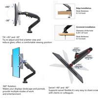 Gambar NB North Bayou F80 Monitor Desk Mount Stand Full Motion for 17" - 30" dari Setia Electronic undefined 3 Tokopedia