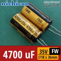 Gambar Elco 4700uF 35V Nichicon FW Gold Kapasitor 4700 uF Capacitor ElanTech dari Elantech undefined 1 Tokopedia