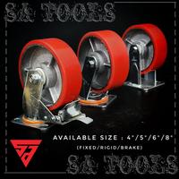 Gambar roda sagenwerk roda pu heavy duty merah 5 inch diam (mati) dari SA TOOLS undefined 1 Tokopedia