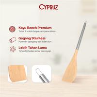 Gambar Cypruz Wood Solid Turner Wood Slotted Turner Sodet Sutil Kayu Spatula - Slotted Turner dari Helios Horeca undefined 2 Tokopedia