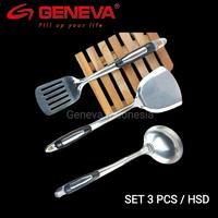 Gambar Spatula Set Stainless Gagang Motif 3 Pcs Kitchen Tools Peralatan Masak - INOX dari Geneva Indonesia undefined 4 Tokopedia