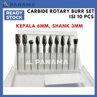 Gambar Rotary Burr Set 10 pcs Mata Tuner 3x6 mm Mata Borcun Mata Tuner 2 Alur - 3X6 MM - PENDEK dari PANAMA TEKNIK undefined 1 Tokopedia
