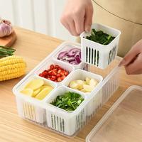 Gambar Wadah Penyimpanan Cabai Bawang Jahe Buah Dengan Saringan 6in1 Kotak 6 Sekatan 24 5x16x9cm Praktis Untuk Makanan Dan Sayur dari ARS T_NEW undefined 4 Tokopedia