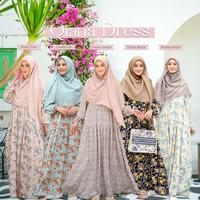 Gambar Dress Qiana Gamis Motif Bunga By Jasmine Lidia Hadiwinoto - Green Lily, L dari Serba Serbi Almuntaj Handayani undefined 4 Tokopedia
