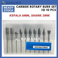 Gambar Rotary Burr Set 10 pcs Mata Tuner 3x6 mm Mata Borcun Mata Tuner 2 Alur - 3X6 MM - PENDEK dari PANAMA TEKNIK undefined 3 Tokopedia