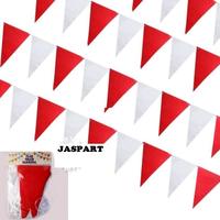 Gambar isi 20 Bendera merah putih segitiga / flag party bendera segitiga kain - sgtg merah puti dari Jaspart undefined 1 Tokopedia