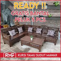 Gambar set kursi sudut minimalis jati set kursi sudut murah ukir jepara dari Raja Mebel Furniture undefined 1 Tokopedia