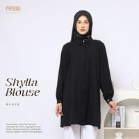 Gambar Baju Atasan Wanita Muslimah Lengan Panjang Shylla Blouse Untuk Kerja - Black, S dari Toko Gamis Hijab undefined 2 Tokopedia