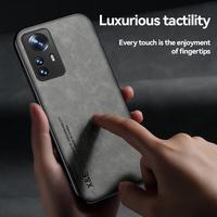 Gambar Case Xiaomi Mi 12 Lite 5G Leather Magnetic Suede Casing Tekstur Kulit - Hitam dari ArmiTech undefined 4 Tokopedia