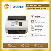 Gambar BROTHER Scanner ADS4700W Desktop Scanner ADS 4700W ADS 4700 W Wireless dari ATI OFFICIAL STORE undefined 2 Tokopedia