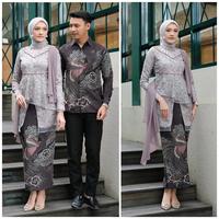 Gambar Batik Couple Lamaran Tunangan Wisuda Kebaya Brukat Kaluna Mauve - MAUVE, Kemeja Saja M dari Murai Collection undefined 1 Tokopedia