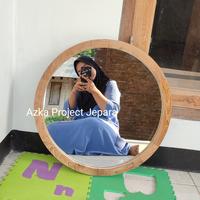Gambar cermin bulat custom / cermin bundar 60cm / frame kayu jati dari AZKA PROJECT JEPARA undefined 2 Tokopedia