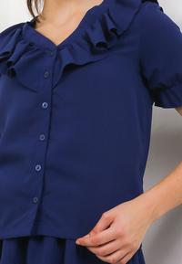 Gambar LLACES Clothing - Blouse Wanita - Taylor Ruffle Blouse - Navy - L dari LLACES Clothing undefined 3 Tokopedia