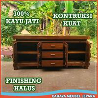 Gambar bufet minimalis model klasik kayu jati meja tv ruang tamu mebel jepara dari Cahaya Meubel Jepara undefined 2 Tokopedia