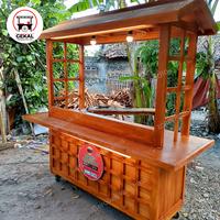 Gambar Booth Dimsum / Gerobak Takoyaki / Gerobak Angkringan / Gerobak Kopi - kayu jati dari Gerobakkakilima undefined 1 Tokopedia