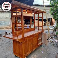 Gambar Booth Dimsum / Gerobak Takoyaki / Gerobak Angkringan / Gerobak Kopi - kayu jati dari Gerobakkakilima undefined 4 Tokopedia