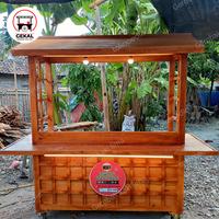 Gambar Booth Dimsum / Gerobak Takoyaki / Gerobak Angkringan / Gerobak Kopi - kayu jati dari Gerobakkakilima undefined 3 Tokopedia