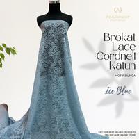 Gambar Bahan Kain Brokat Corneli Motif BUnga Warna Ice Blue Baby Blue dari AND RETAILERTEX undefined 2 Tokopedia