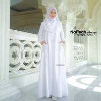 Gambar gamis putih wanita bahan toyobo original / gamis umroh / nafisah abaya - Nafisah Navy, L dari Anaura Fashion Muslim undefined 3 Tokopedia