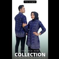 Gambar Baju Couple Batik Pasangan Atasan Motif Jumputan Palembang Songket dari Tina Songket undefined 3 Tokopedia