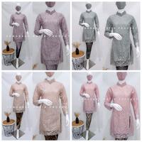Gambar Kebaya Modern/ Kebaya Tunik Brokat/ Kebaya Tile/ Rok Batik Plisket - Green Tea, Atasan saja M dari Tanah abang batik undefined 1 Tokopedia