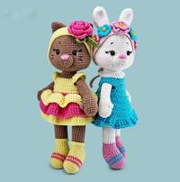 Gambar Boneka Rajut Amigurumi Bunny And Cat Kelinci dan Kucing Katun - Cat and Bunny, 25cm dari Domini92 undefined 1 Tokopedia