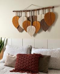 Gambar Macrame daun leaf / makrame hiasan dinding 100x55cm/ home decor - D dari Timandco undefined 3 Tokopedia