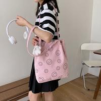 Gambar Mismi Patsy Bag Tas Jinjing Wanita Korea Korduroi Happy Tote Bag - 12P - Merah Muda dari Mismi Official Store undefined 2 Tokopedia