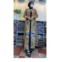 Gambar outer gamis batik bahan doby - long outer batik Lokatara dari batik lokatara_NEW undefined 1 Tokopedia