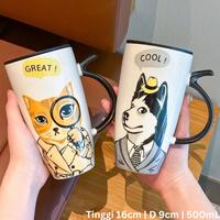 Gambar Mug Jumbo Keramik Snoopy  Cat Dogie Friends Teh Kopi Super Cute with Lids - SNOOPY-03 dari Mega Indo Grosir undefined 3 Tokopedia