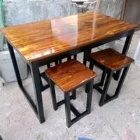 Gambar meja makan set cafe resto atas coklat furniture online dari Arsyla furniture undefined 1 Tokopedia