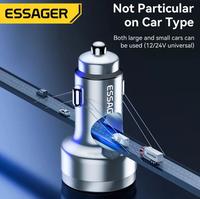 Gambar Essager Kepala Adaptor Car Charger Mobil 3 Output Fast Charging 80W - BLACK dari Essager Official Shop undefined 3 Tokopedia