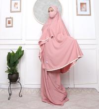 Gambar Mukena Polos Traveling Bahan Silky + Renda - A dari Mukena Vulana undefined 1 Tokopedia