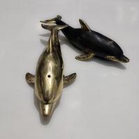 Gambar Patung Lumba-lumba Logam Kuningan Dolphin Brass Statue Dekorasi Hiasan - Gold dari Mentari Bali Craft undefined 3 Tokopedia