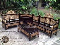 Gambar kursi tamu sudut mahkota kayu jati - Hitam gold dari furniture online Jepara1 undefined 4 Tokopedia
