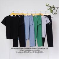 Gambar Setelan Kaos dan Celana panjang Anak Laki 6 8 10 12 justfashioncloth - StoneGreen, 12-13 tahun dari Just Fashion Cloth undefined 3 Tokopedia
