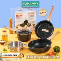 Gambar PANCI SET Anti lengket paling bagus 5 PCS GOHAPPY GRANITE GERMANY - GERMANY 5 BLACK dari Mayba Store undefined 1 Tokopedia