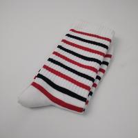 Gambar No. G30 Kaos Kaki Oldschool Motif Garis Merah Hitam Putih dari kkausku undefined 5 Tokopedia