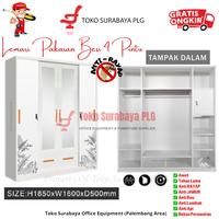 Gambar Lemari Pakaian Plat Besi 4 pintu Bunga Lemari Baju 4 pintu Jumbo B dari TOKO SURABAYA PLG undefined 1 Tokopedia