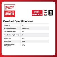 Gambar Milwaukee M18 FUEL 100mm Variable Speed Grinder M18FSAGV100XB-0X - +1batt dari Visi Teknik undefined 2 Tokopedia
